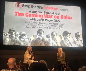 John Pilger, speaking at film screening, London, October 2022 © London Intelligence®